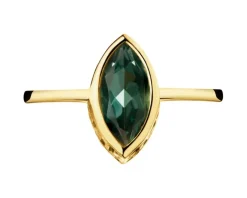 Złoty pierścionek z korundem syntetycznym