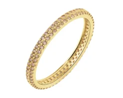 Złoty pierścionek z lemonami syntetycznymi - Eternity