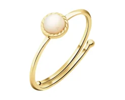 Złoty pierścionek z masą perłową