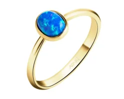 Złoty pierścionek z opalitem