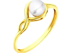 Złoty pierścionek z perłą