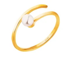 Złoty pierścionek z perłą