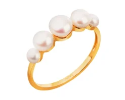 Złoty pierścionek z perłami