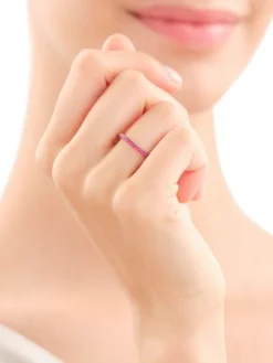 Złoty pierścionek z   rubinami syntetycznymi - Eternity