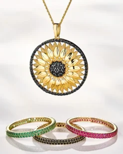 Złoty pierścionek z   rubinami syntetycznymi - Eternity