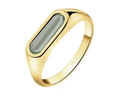 Złoty pierścionek z topazem - sygnet